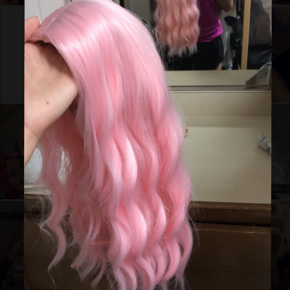 Pink wig